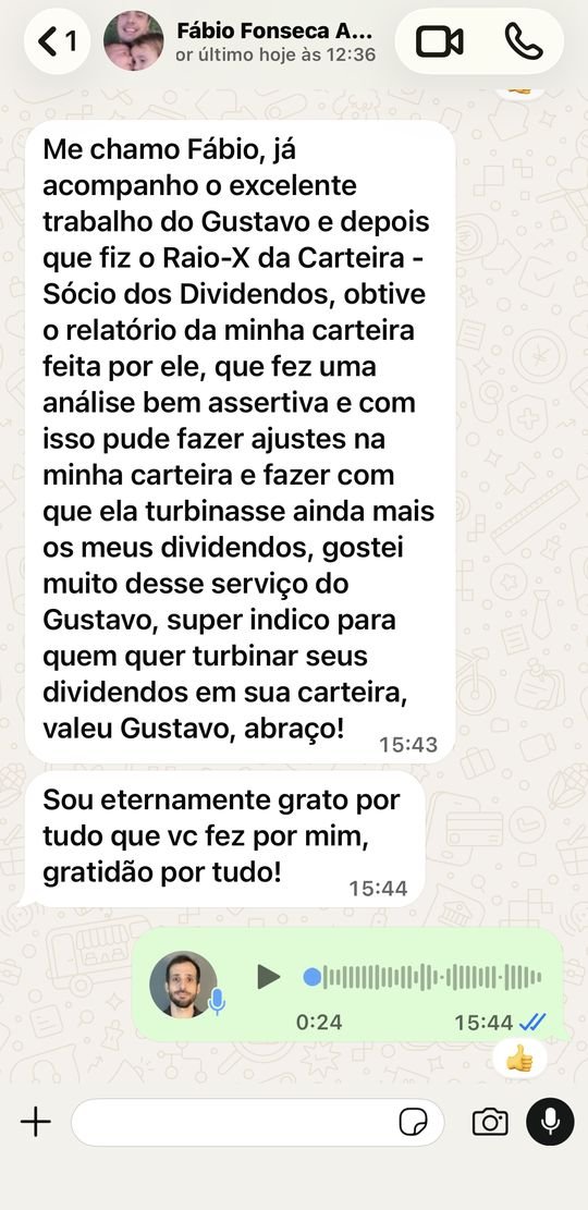 Print da conversa no WhatsApp com o depoimento de Fábio